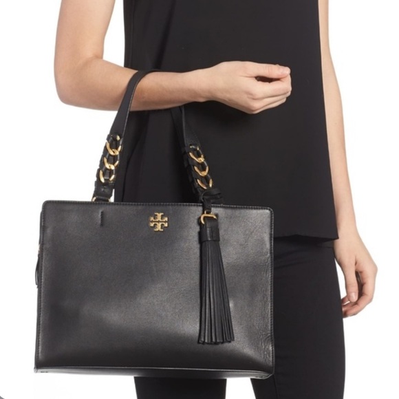 💯$578 Tory Burch Brooke Smooth Leather Satchel Bag - Picture 4 of 16